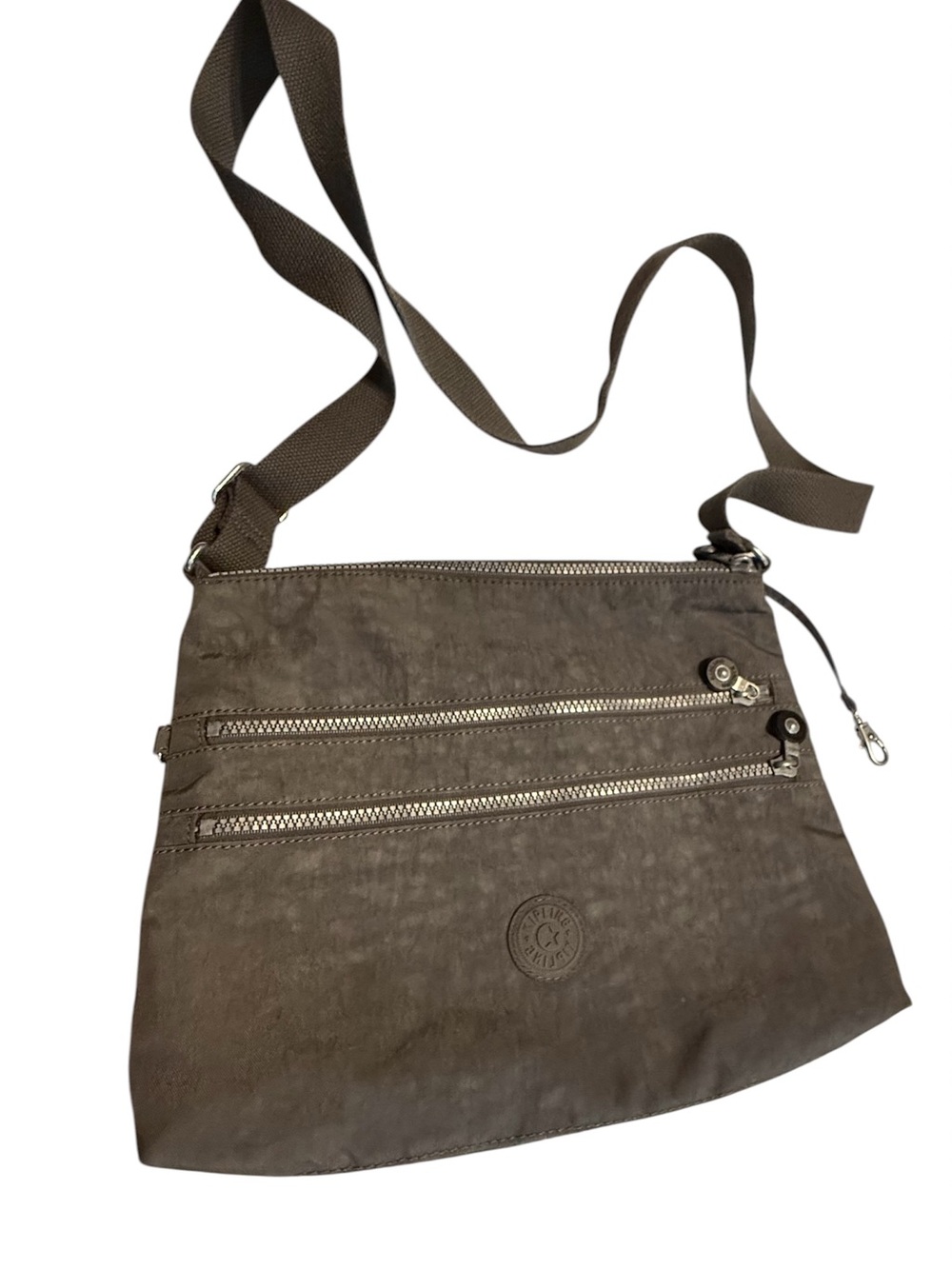 Kipling Gray Nylon Crossbody Bag Multi Zip Lightweight Travel Purse - Picture 4 of 8